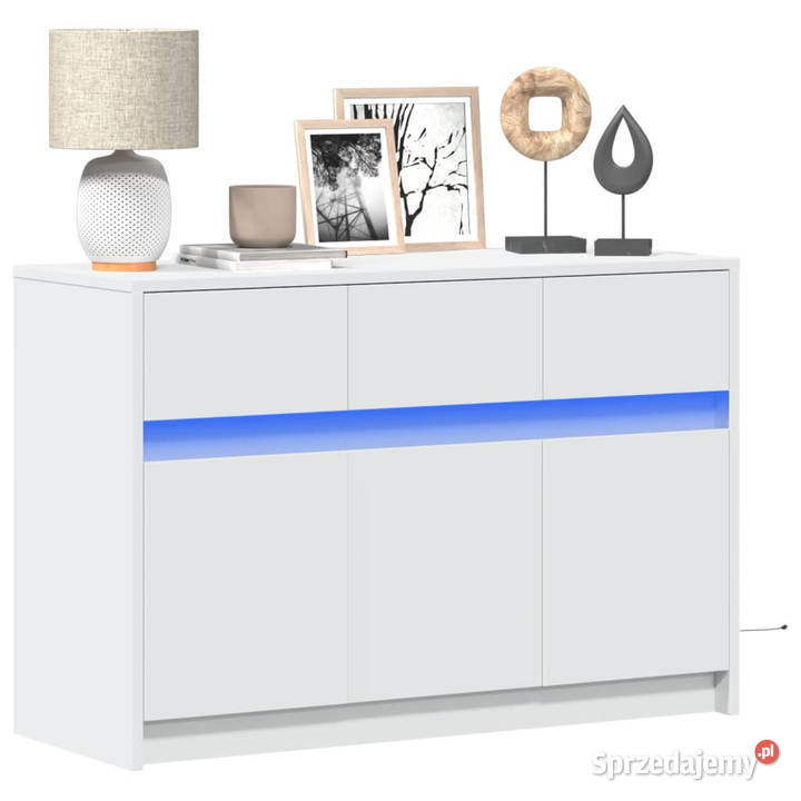 Szafka TV z LED biała 91x34x61 materiał Warszawa sprzedam