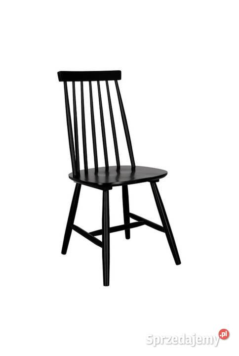 Krzesło czarne drewniane w stylu PRL Nowe !