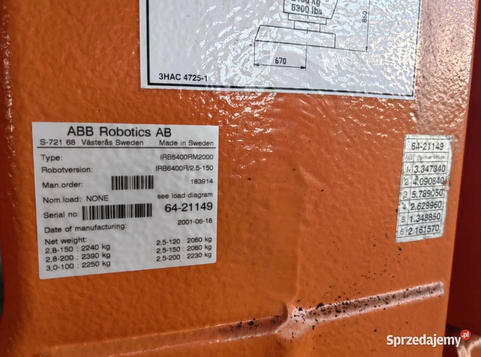 Robot ABB IRB 6400R śląskie sprzedam