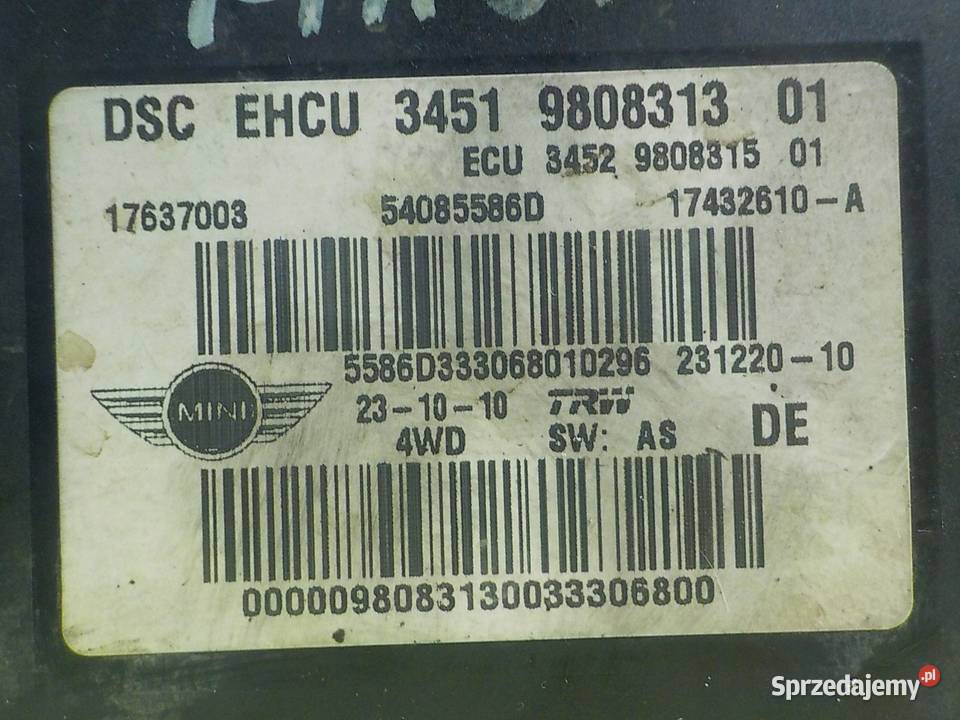 MINI COOPER COUNTRYMAN I 16 B 10r 5D pompa ABS Pompy hamulcowe mazowieckie sprzedam