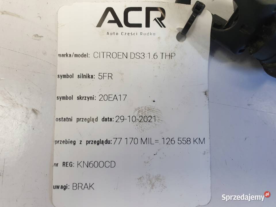 CEWKA ZAPŁONOWA Citroen DS3 16 THP oryginał Pozostałe Rudka