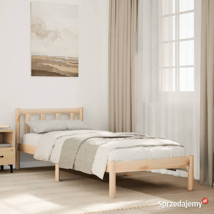Dłuższe łóżko bez materaca lite drewno sosnowe 215cm Łóżka