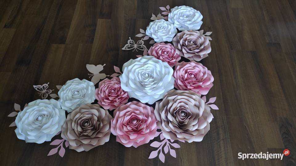 Kwiaty z papieru 3 D różowy Lądek sprzedam