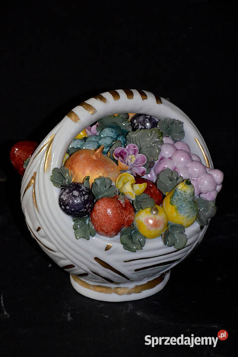 Roceram porcelana koszyk kwiatów owoców nowe ok Środa Wielkopolska