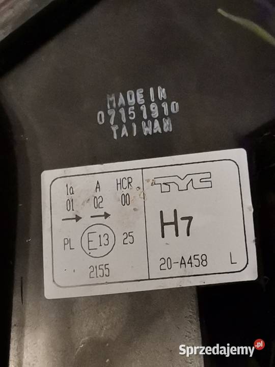 AUDI A3 8L 0003 LEWA LAMPA PRZÓD TYC H7 20A458 Międzychód