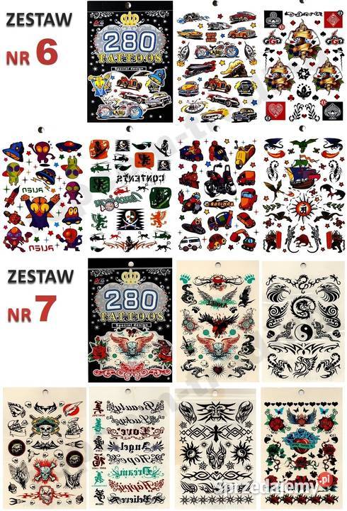 Zestaw Tatuaży Tatuaże Tymczasowe Zmywalne czerwony Mogilany