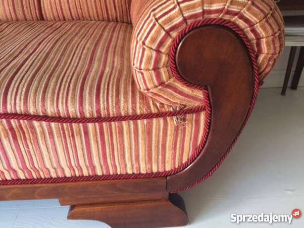 Szezlong art deco paski sofa stylowe do obicia Toruń sprzedam
