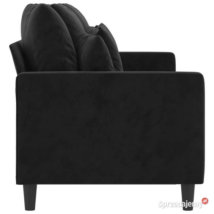 Sofa 3osobowa czarny 180 tapicerowana aksamitem mazowieckie Warszawa sprzedam