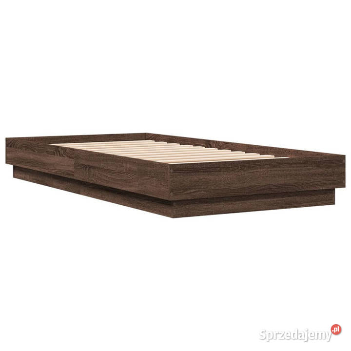 Łóżko bez materaca brązowy dąb 75x190 WM839643 193cm