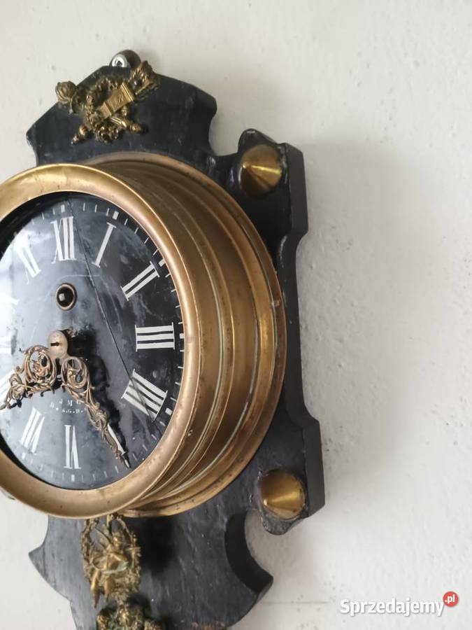 Francuski zegar wiszący mosiężny Rzeszów sprzedam