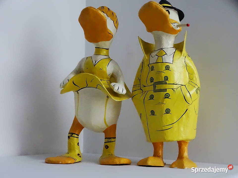 Figurki kaczek styl retrodetektywistyczny zestaw Biłgoraj