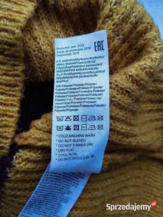 Sweter w pasy kolorowy damski Pigalle M