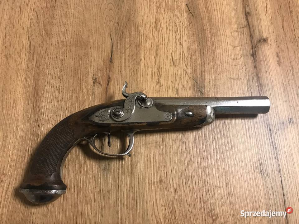 Pistolet czarnoprochowy kapiszonowy, antyk XIX wiek