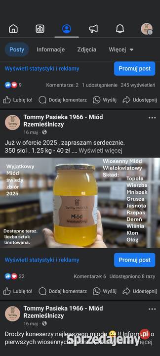 Miód z własnej rzemieślniczej pasieki Gostyń