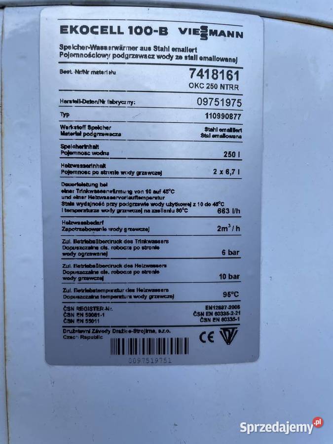 Bojler 250L Tomaszów Lubelski sprzedam