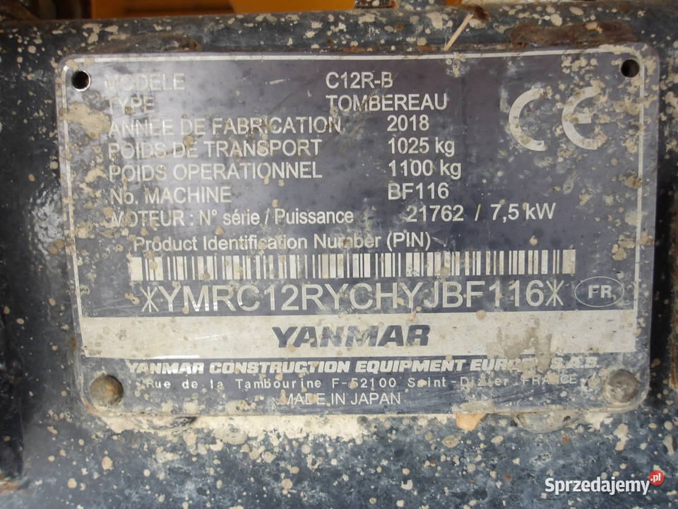 Wozidło gąsienicowe dumper Yanmar C12RB Pleszew sprzedam