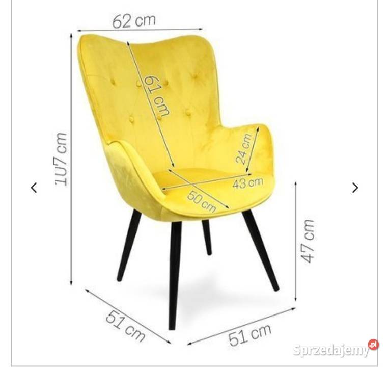 Fotel pikowany żółty Darmowa dostawa różne kolory