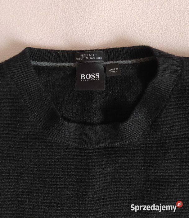 Hugo Boss sweter finest italian yarn XL czarny czarny Rzeszów