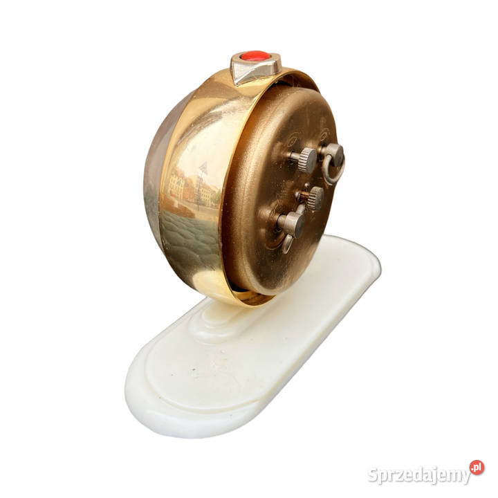 Piękny budzik mechaniczny Slava made in ZSRR Wyposażenie wnętrz