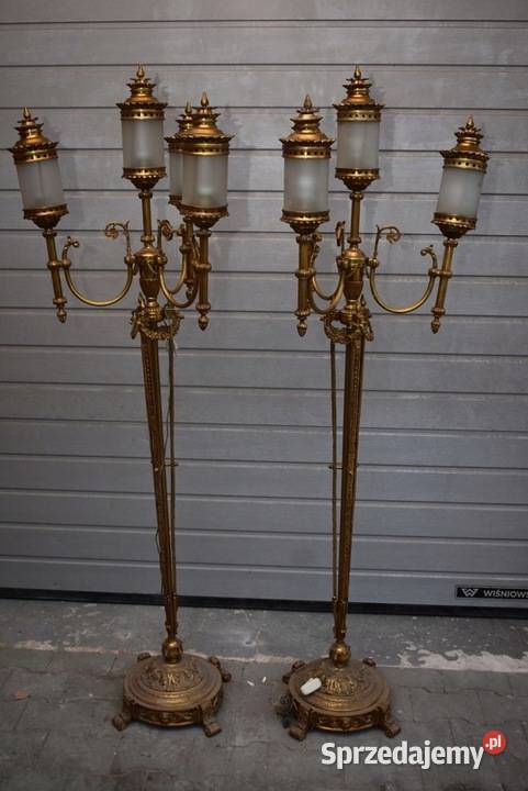 2 x Lampa Podłogowa z Brązu w Stylu Ludwika XVI Lampy podłogowe Kraków