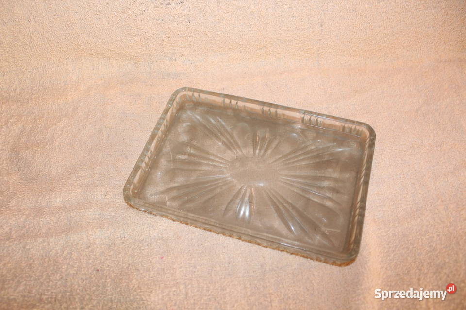 Półmisek Prostokątny Kryształ Szkło PRL Unikat śląskie Chorzów
