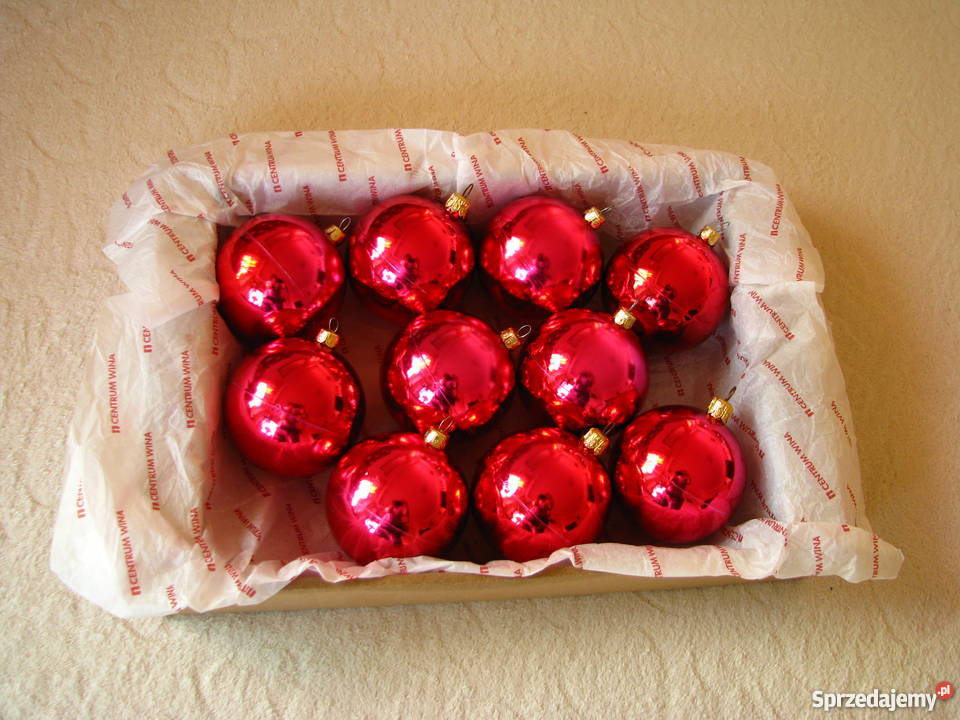 Czerwonomalinowe bombki choinkowe ozdoby na Krapkowice