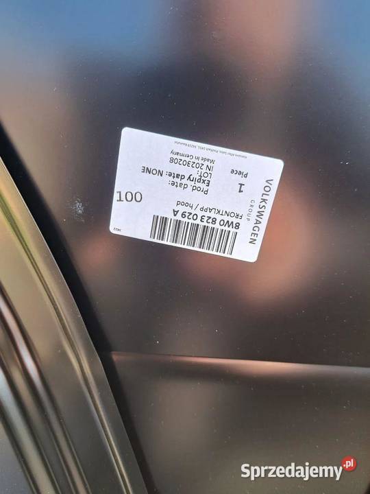 Maska Audi A4 B9 8W0 8W0823029A Pokrywa silnika dolnośląskie