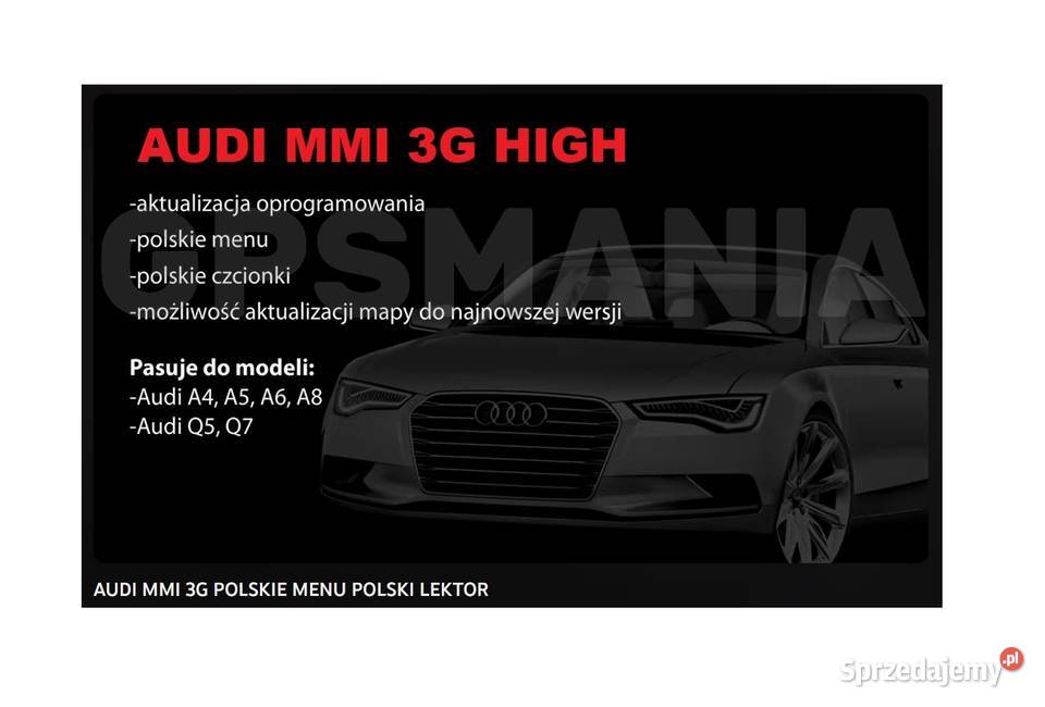 NAWIGACJA AUDI MMI 3G HIGH POLSKIE MENU POLSKI Łódź sprzedam