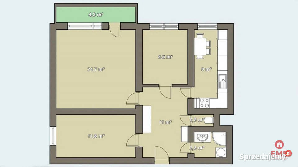Mieszkanie Białystok 629 metrów 3 pokoje Rok budowy 1986 podlaskie