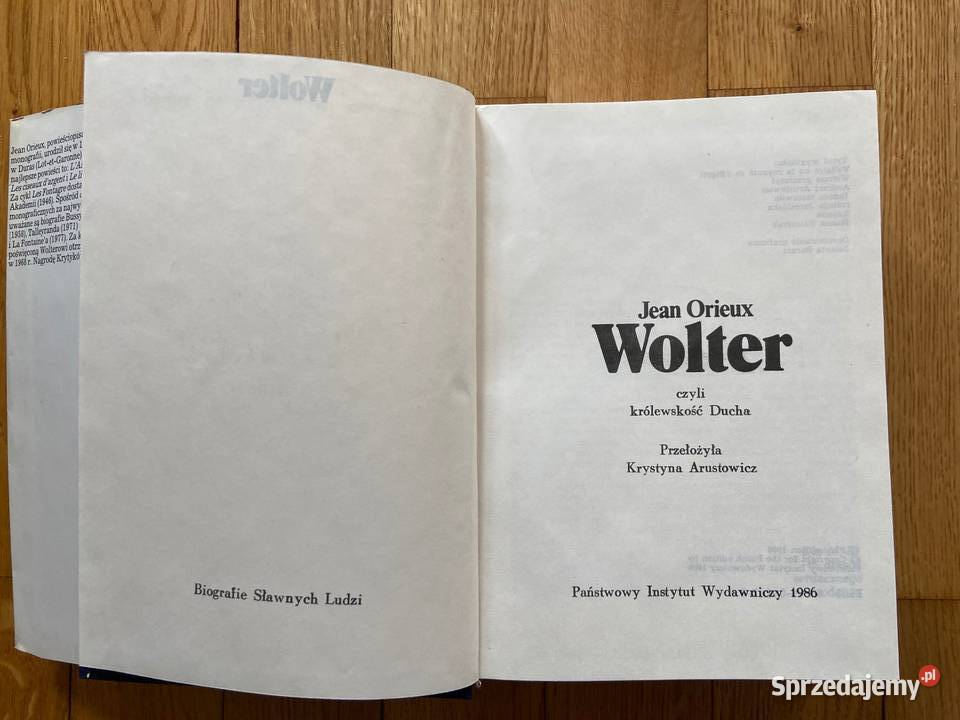 Jean Orieux Wolter czyli królewskość Ducha Rok wydania 1986 Katowice