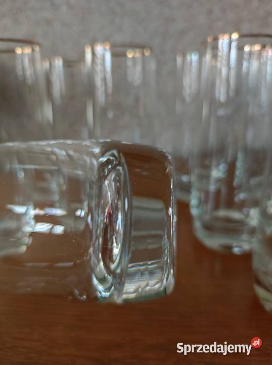literatki szklanki złocone grube złocone prl Kielce