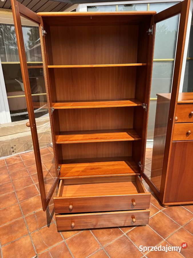 Witryna drewniana kredens regał Skalik kolor Sulbiny