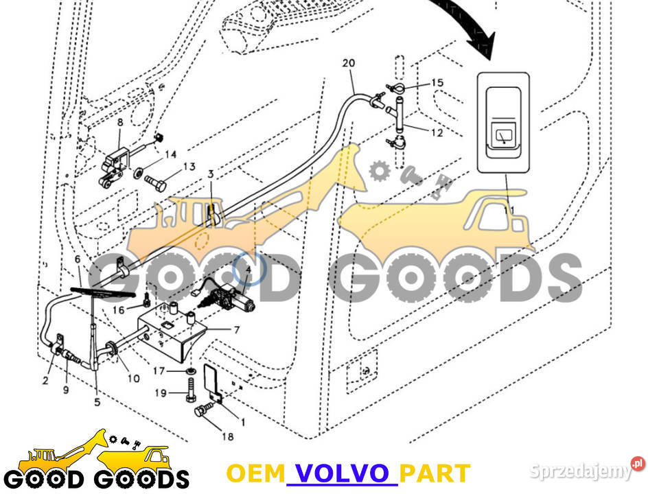 VOLVO SILNIK WYCIERACZKI PRZEDNIEJ SZYBY 24V Władysławów