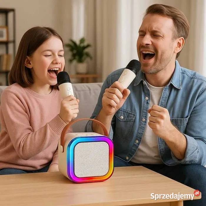 Mikrofon Głośnik BEZPRZEWODOWY RGB DO Karaoke Pozostałe Lubaczów