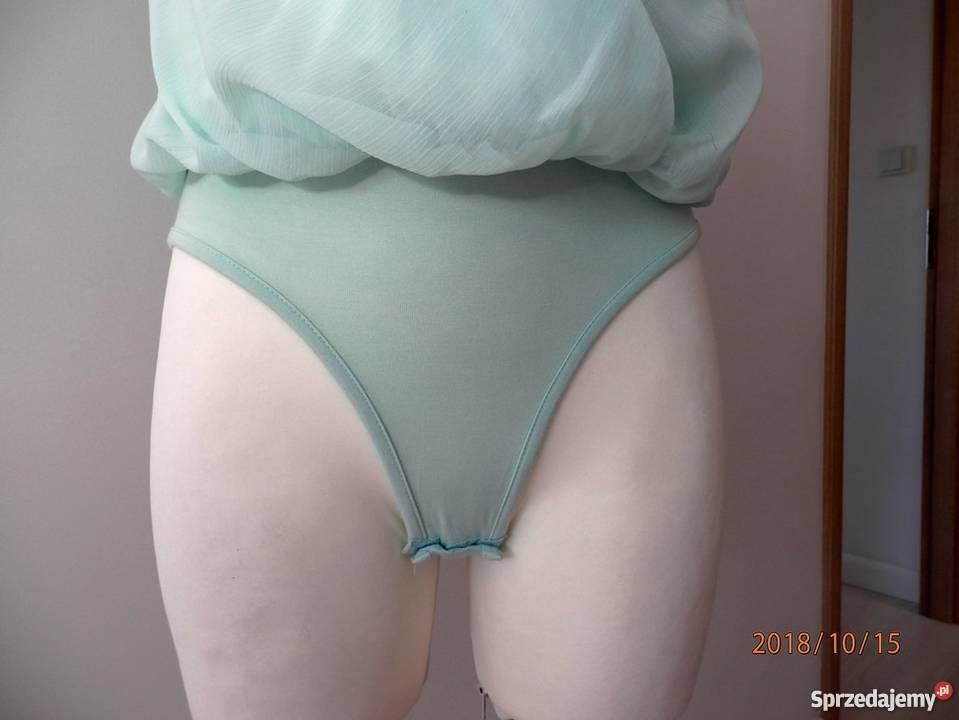 Bluzka Body Niebieska Asymetryczny Przód Top Łomża sprzedam