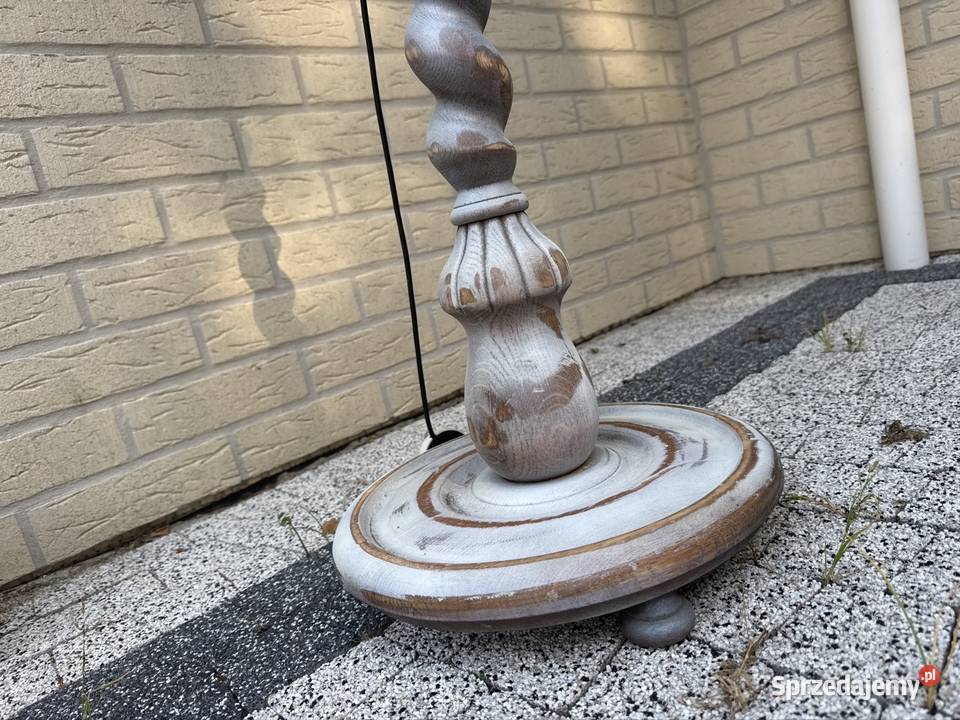 Lampa stojąca drewniana Vintage Boho shabby chic Długopole-Zdrój