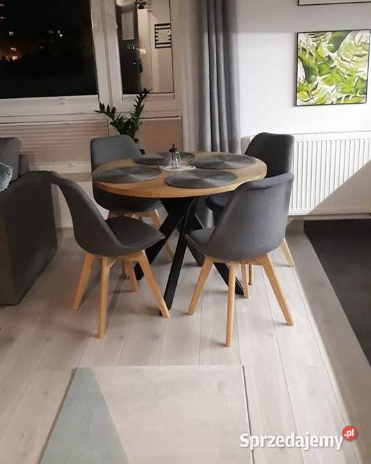 Stół okrągły dębowy metalowa noga krzyżak LOFT sprzedam