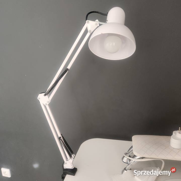 Lampka biurkowa biała kreślarska 60W lampa z Poznań