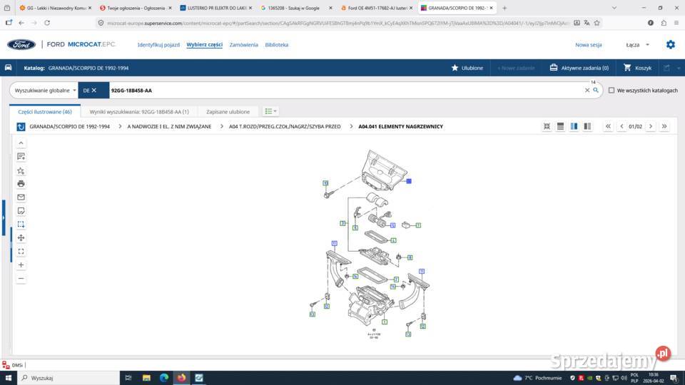 653042392GG18B458AA Pokrywa nagrzewnicy Kraków