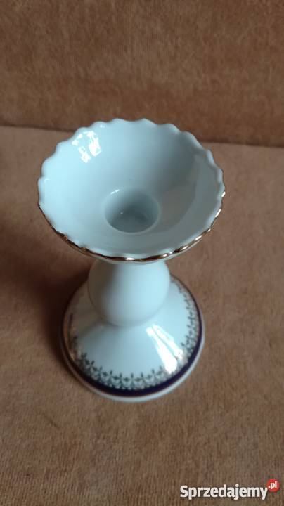 Stary świecznik bogucice Porcelana i szkło Nysa