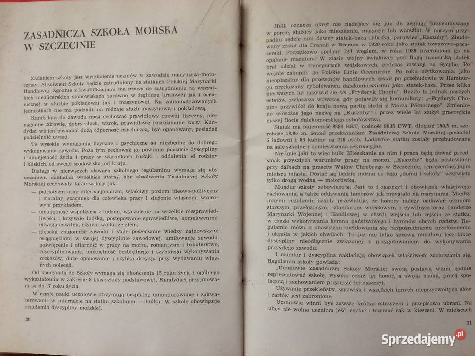 3265 Zasadnicza Szkoła Morska W Szczecinie Antykwariat Szczecin