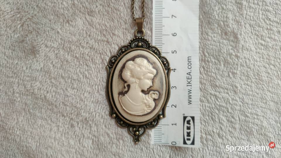 Wisior naszyjnik duży duża kamea z kobieta Tarnowskie Góry sprzedam