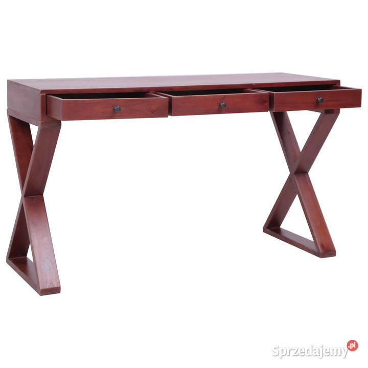 Biurko komputerowe brązowe 115x47x77 lity mahoń