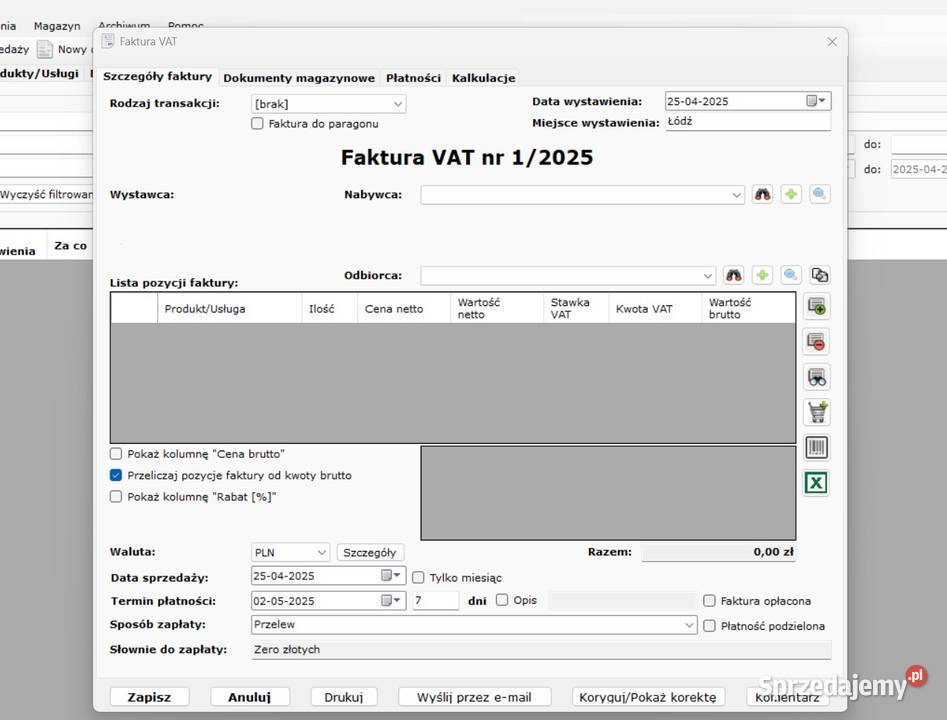 Program do sprzedaży z magazynem integracja z Łódź