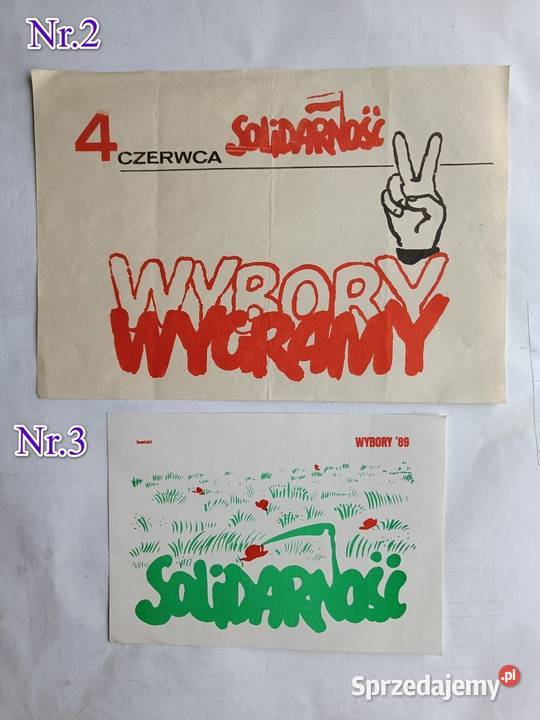 NSZZ Solidarność Plakaty przedwyborcze 1989r do pomorskie sprzedam