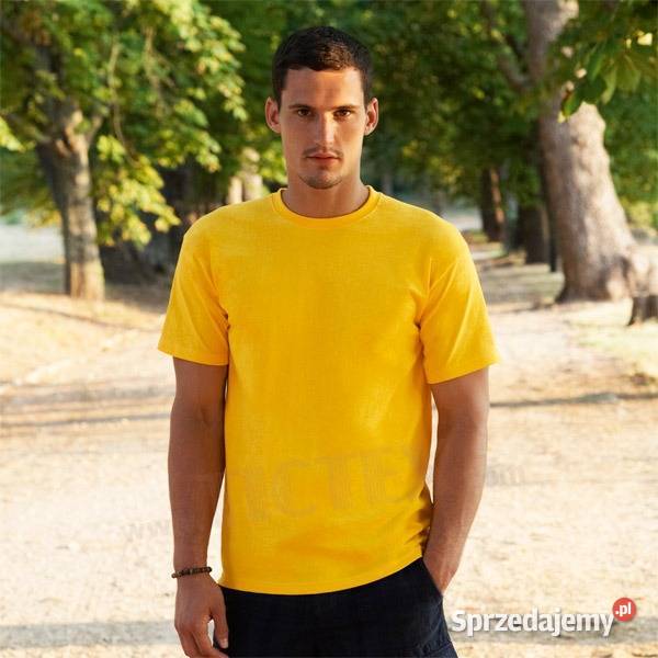 REWELACYJNY Tshirt gładki kolor żółty FRUIT of Odzież i bielizna męska Warszawa