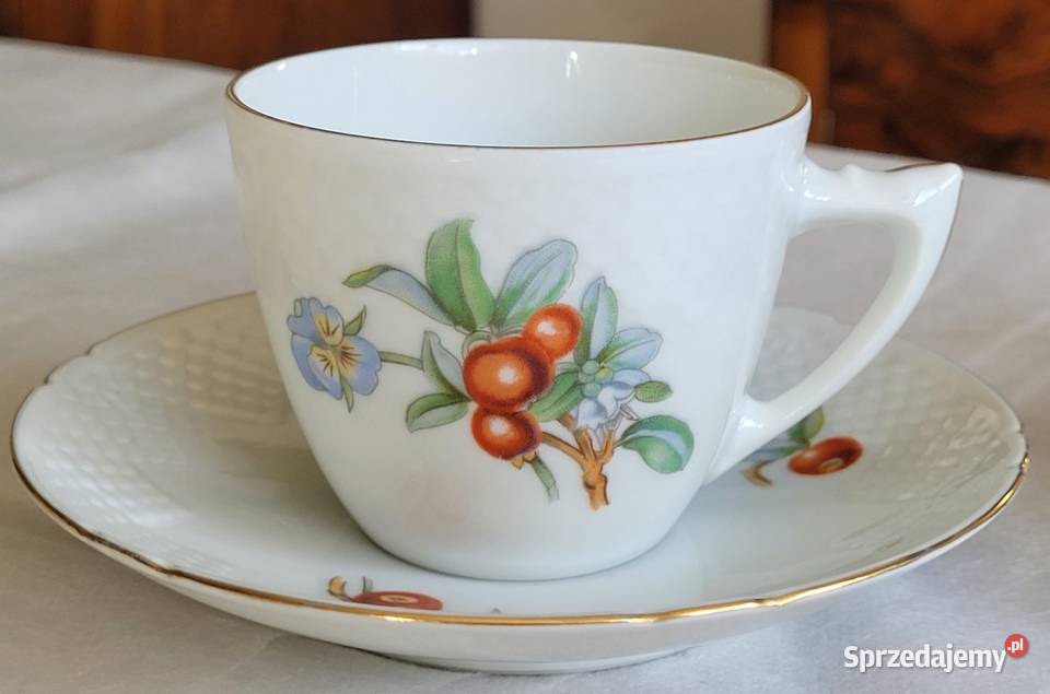 Bing Grondahl Kopenhaga filiżanka dekor Żurawina Kraków