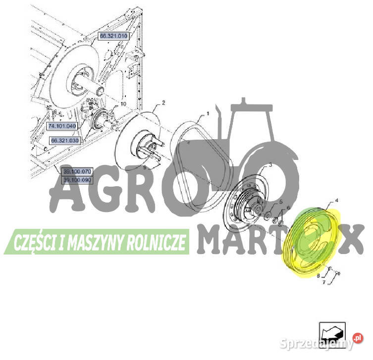 84334285 KOŁO PASOWE fi549 CNH Wichrów
