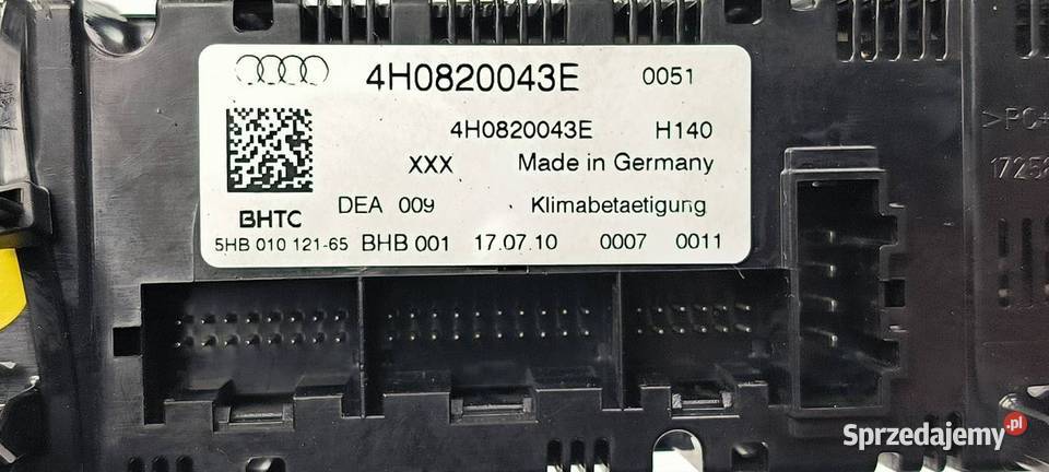 PANEL KLIMATYZACJI AUDI A8 D4 4H0820043E Lipno