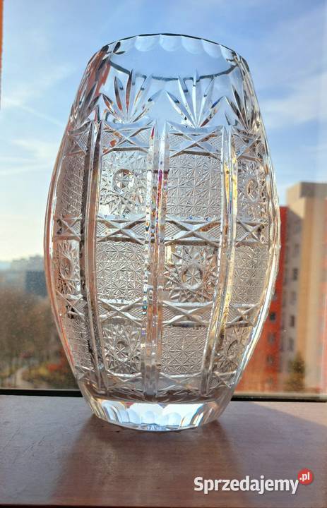 Piękny wazon kryształowy PRL Wrocław
